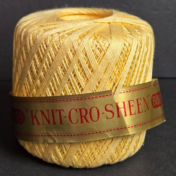J&P Coats Other - Vintage J&P Coats Knit-Cro-Sheen Crochet Thread Boilfast 175 Yards Yellow Cotton